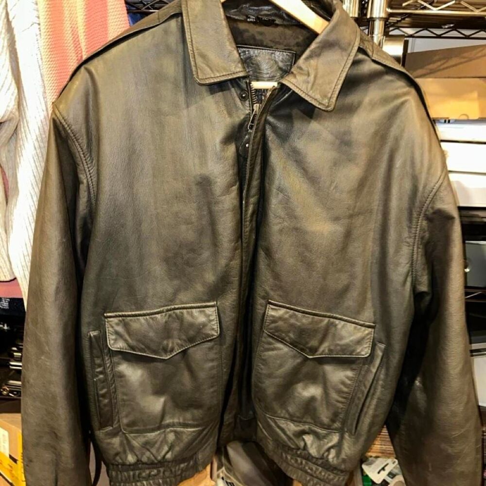 Georgetown Men's XXL Black/Grey Bomber Biker Jacket